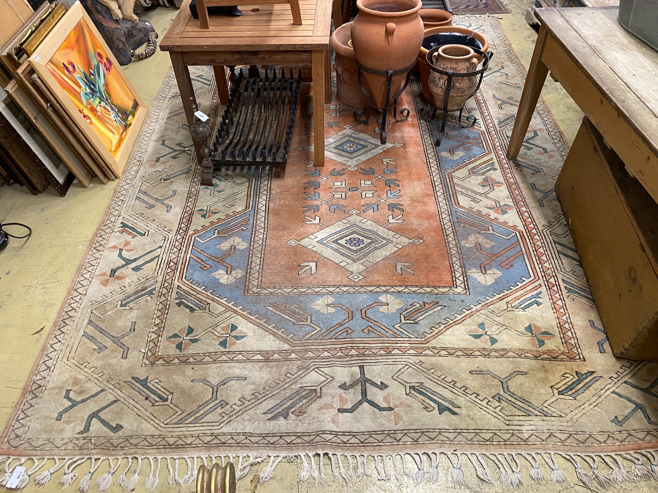 A Caucasian design carpet, 360 x 260cm